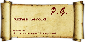 Puches Gerold névjegykártya